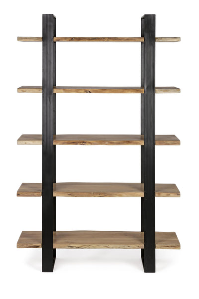 Libreria Industrial etnica con assi grezze legno vivo e struttura in ferro battuto - SCONTO 20% - lapagoda.net
