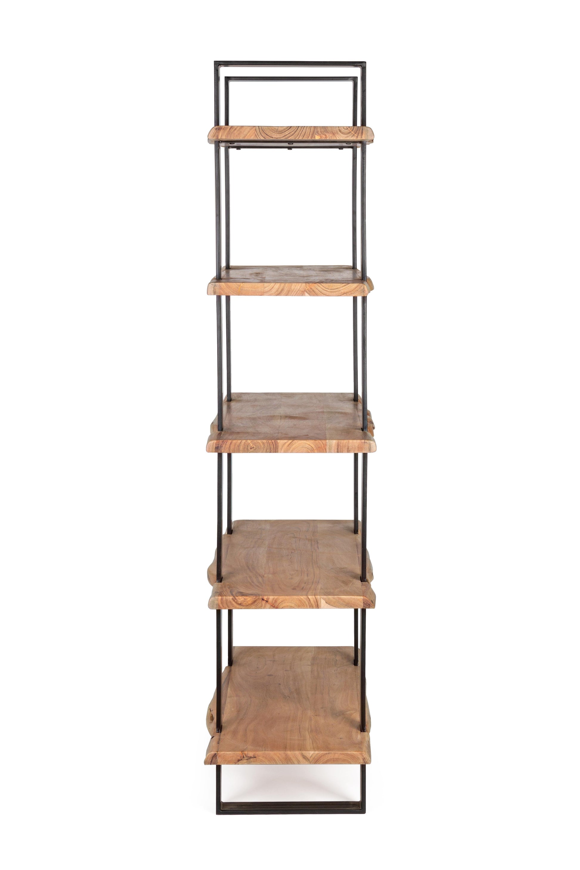 Libreria Industrial etnica con assi grezze legno vivo e struttura in ferro battuto - SCONTO 20% - lapagoda.net