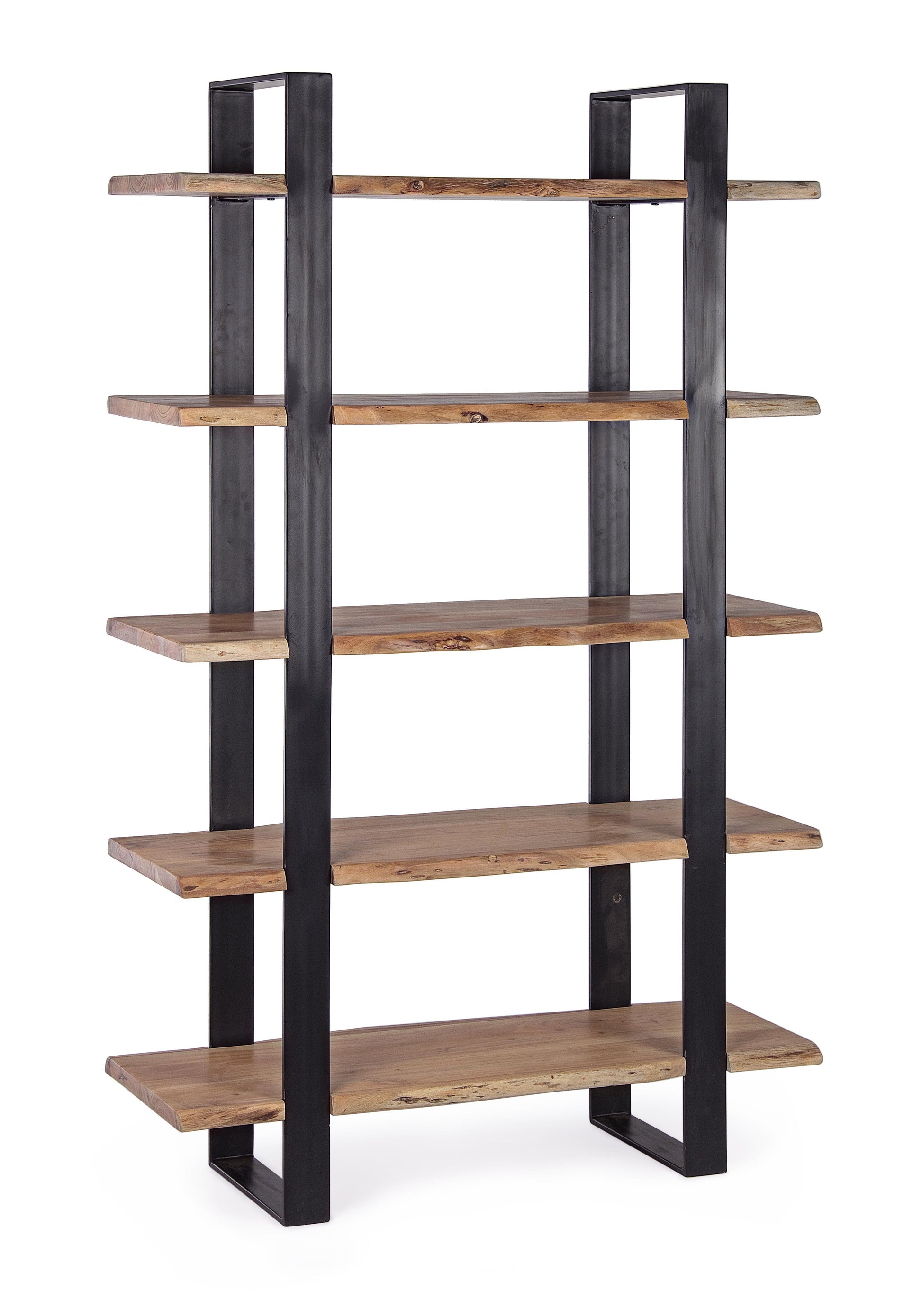 Libreria Industrial etnica con assi grezze legno vivo e struttura in ferro battuto - SCONTO 20% - lapagoda.net