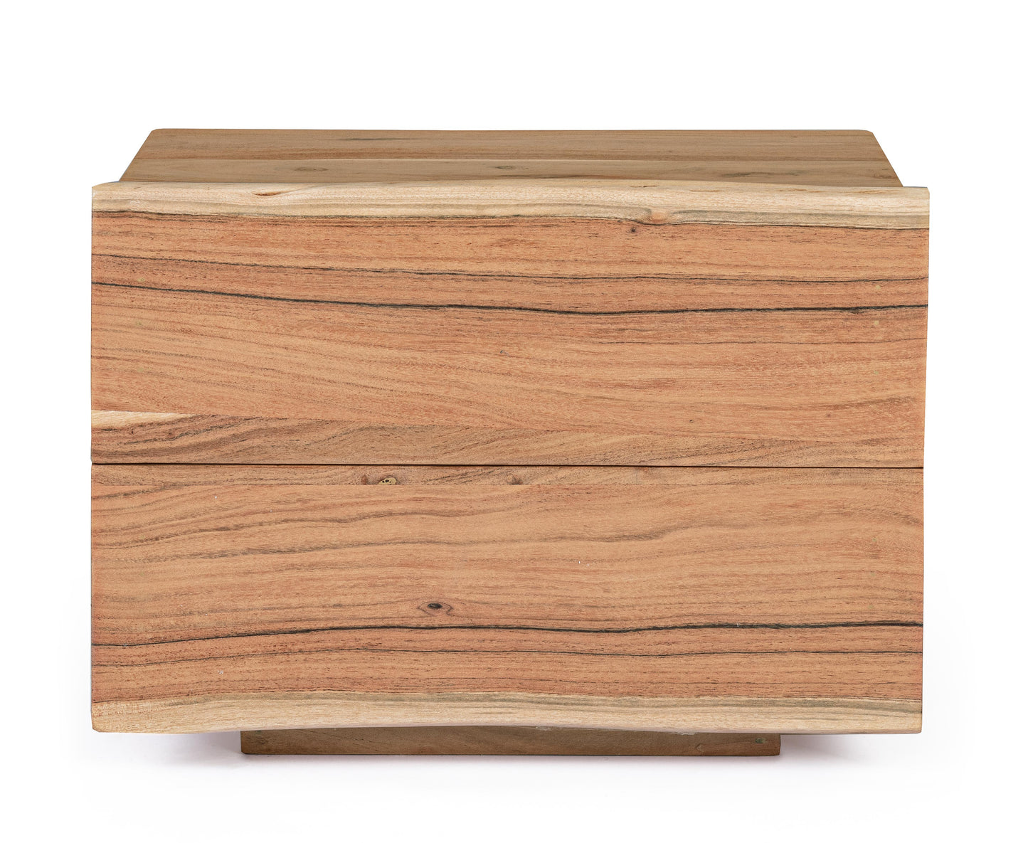 Comodino in legno massello 2 cassetti con bordo legno vivo - SCONTO 20%