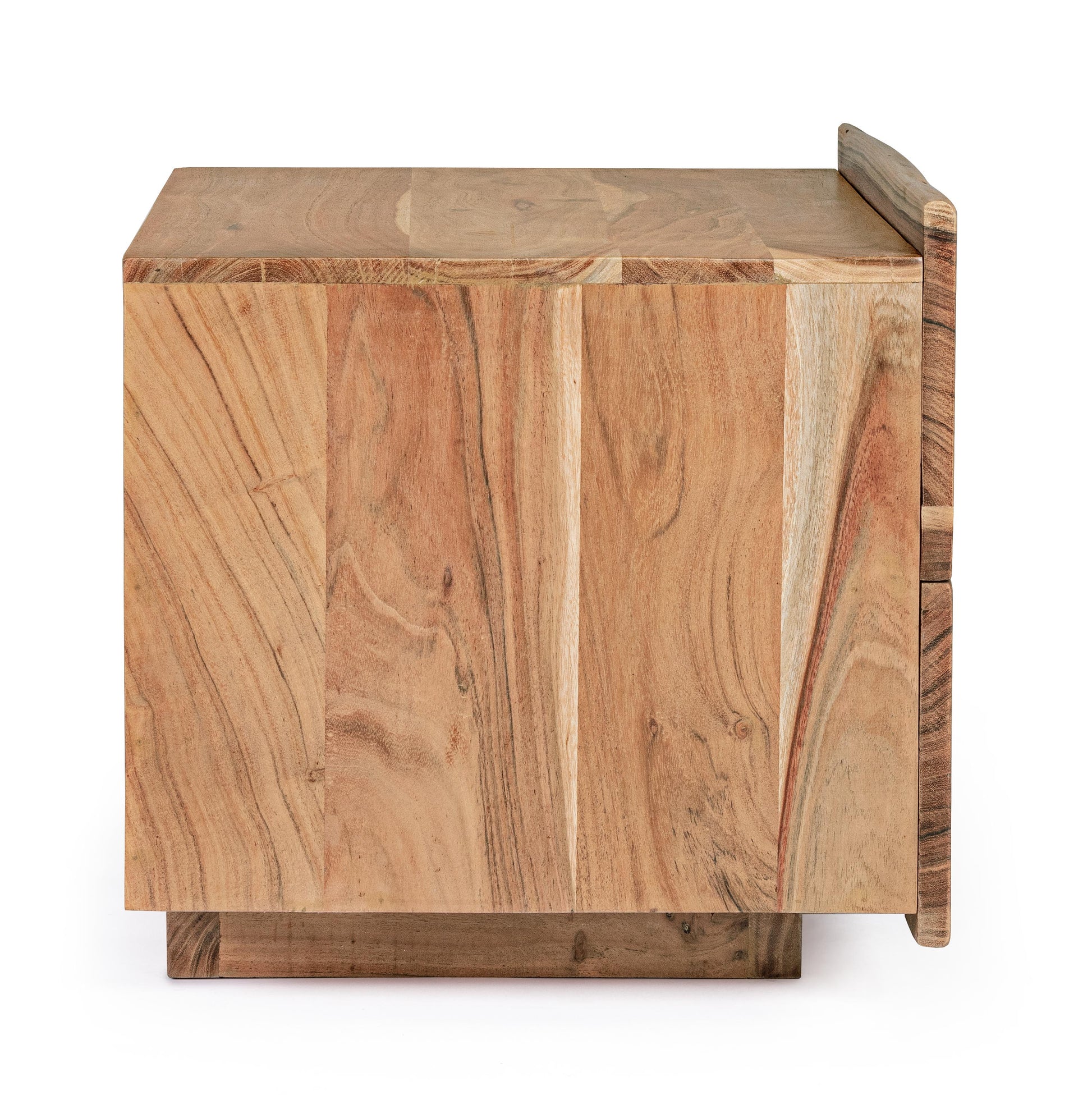 Comodino in legno massello 2 cassetti con bordo legno vivo - SCONTO 20%