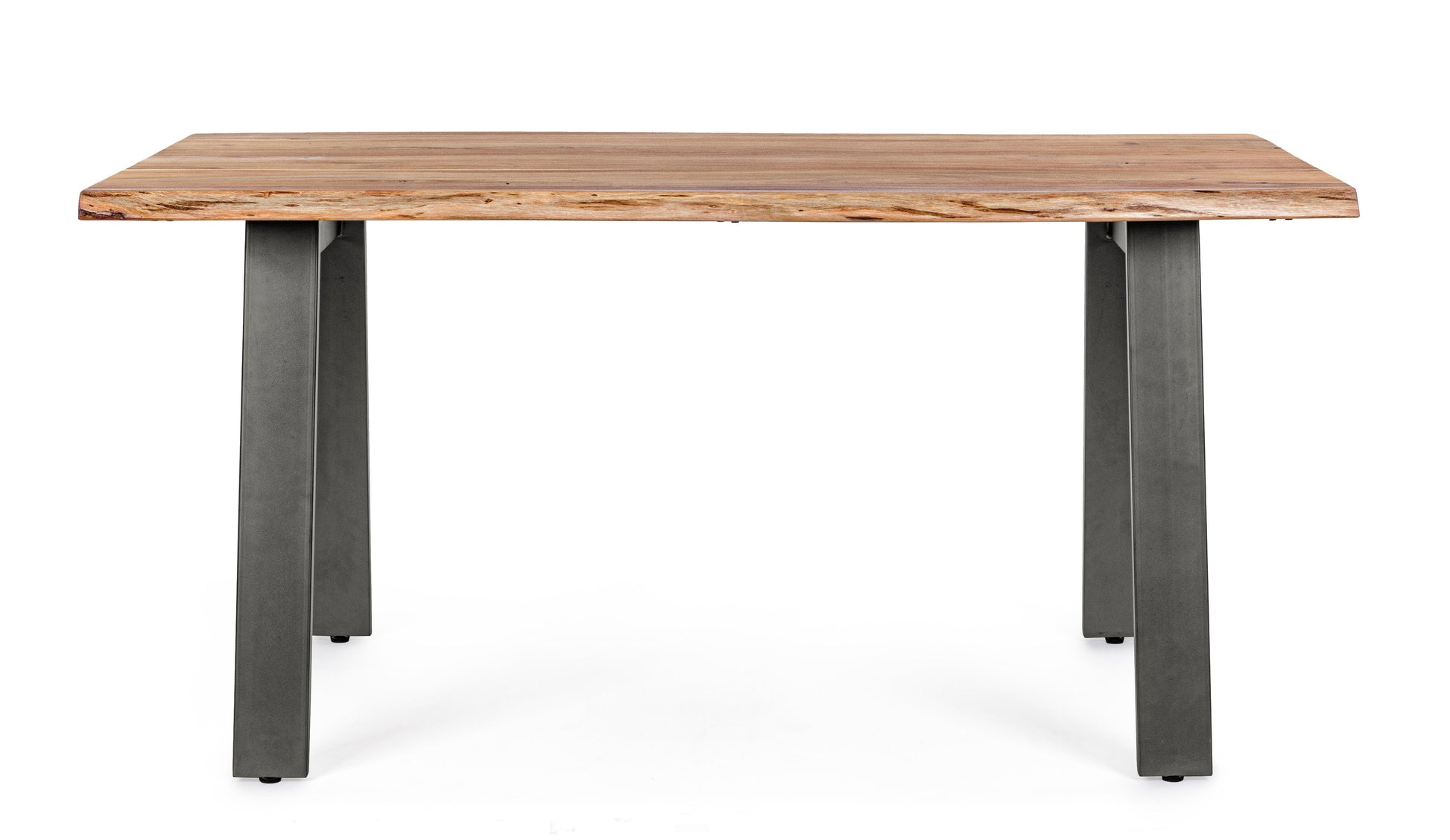 Tavolo industrial in legno massello con bordi irregolari effetto legno vivo - lapagoda.net