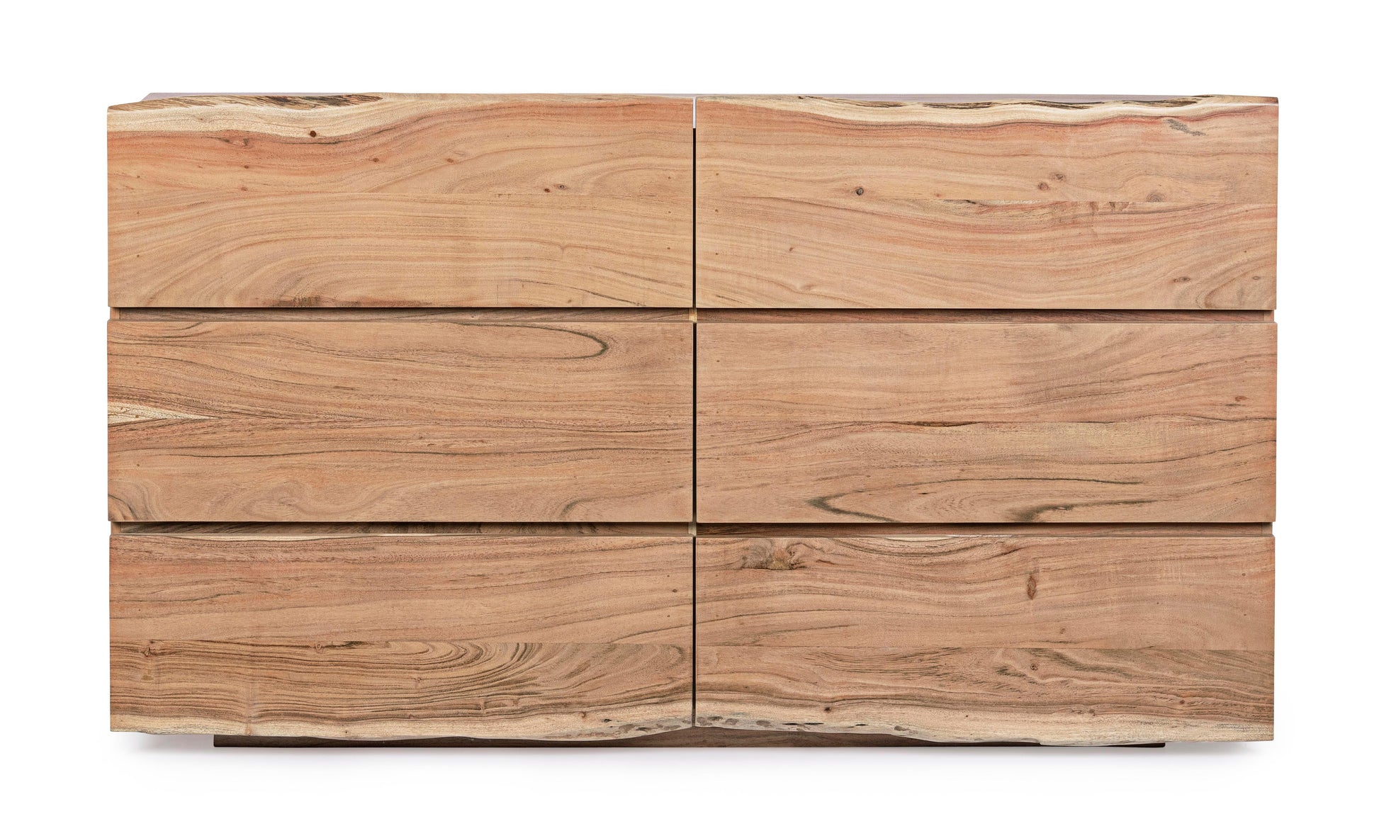 Cassettiera artigianale 6 cassetti in legno massiccio naturale effetto vivo - lapagoda.net