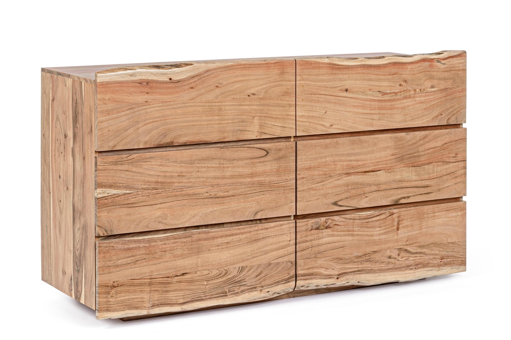 Cassettiera artigianale 6 cassetti in legno massiccio naturale effetto vivo - lapagoda.net
