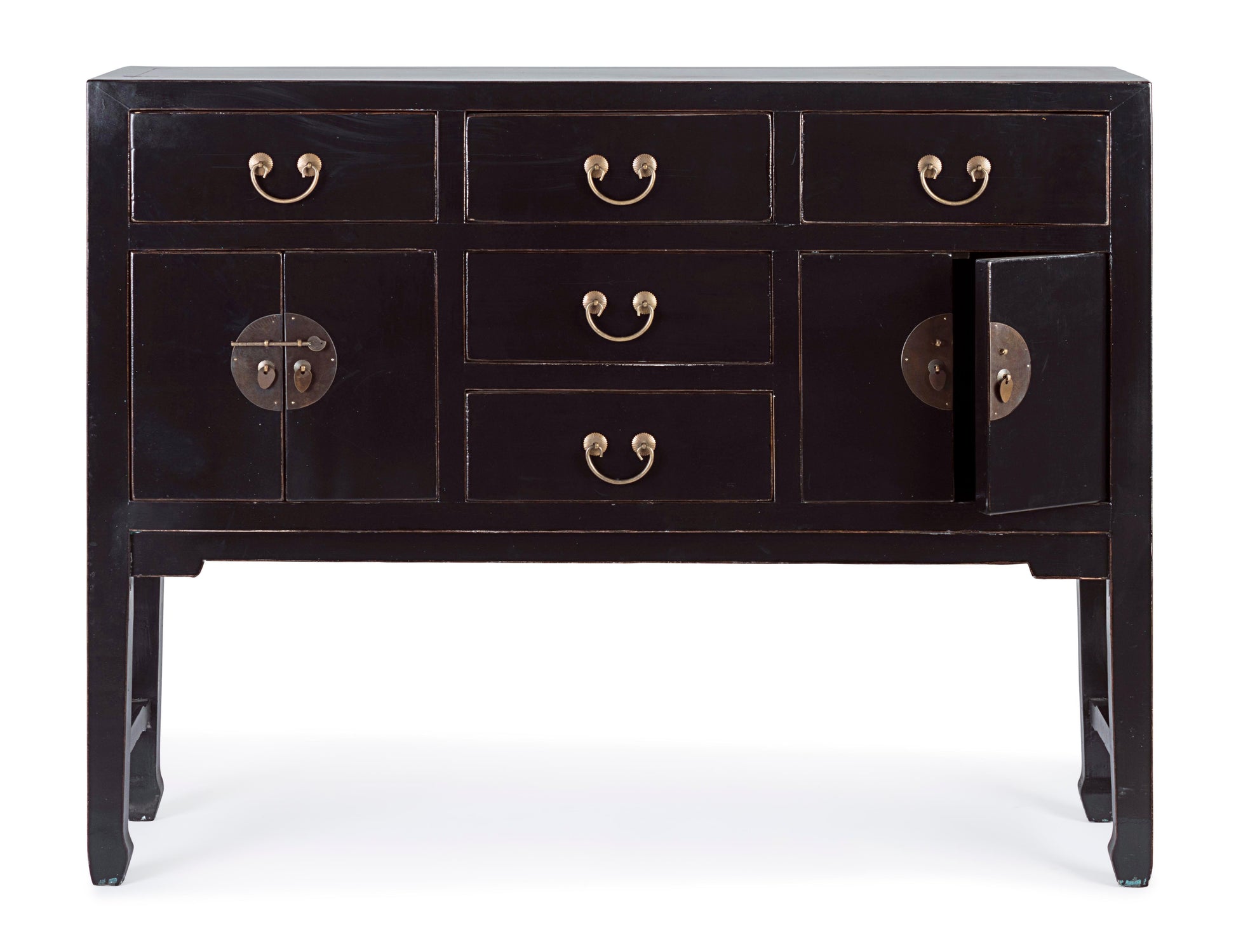 Consolle credenza Cina lacca nera in Legno di Olmo - lapagoda.net