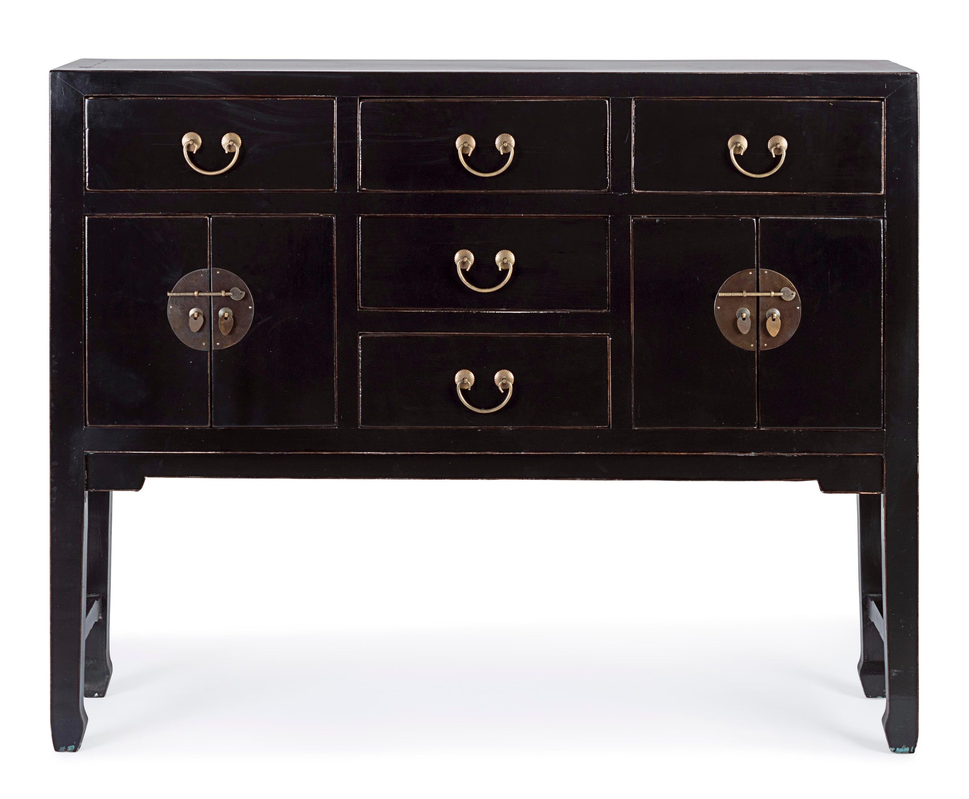 Consolle credenza Cina lacca nera in Legno di Olmo - lapagoda.net