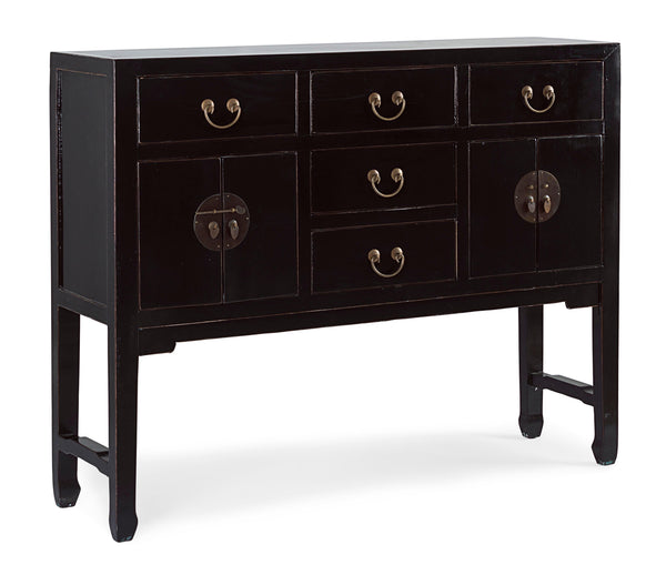 Consolle credenza Cina lacca nera in Legno di Olmo