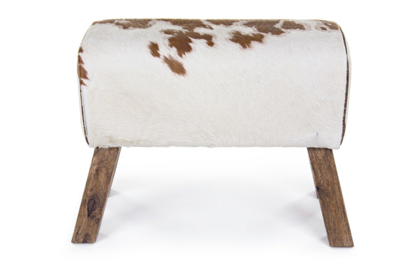 Panca vintage buffalo in vera pelle con pelo gambe in legno - SCONTO 20% - lapagoda.net