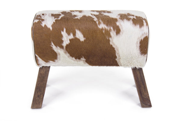 Panca vintage buffalo in vera pelle con pelo gambe in legno - SCONTO 20% - lapagoda.net