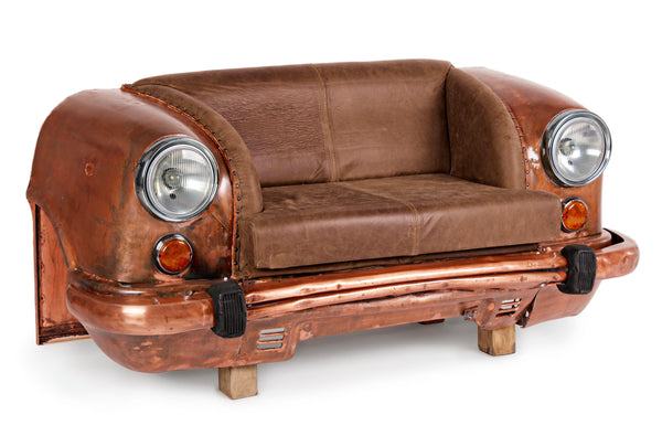 Divano car Ambassador vintage in vera pelle 2 posti