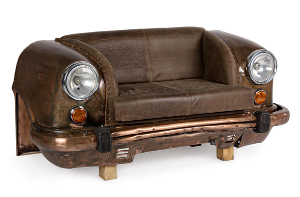 Divano car Ambassador vintage in vera pelle 2 posti