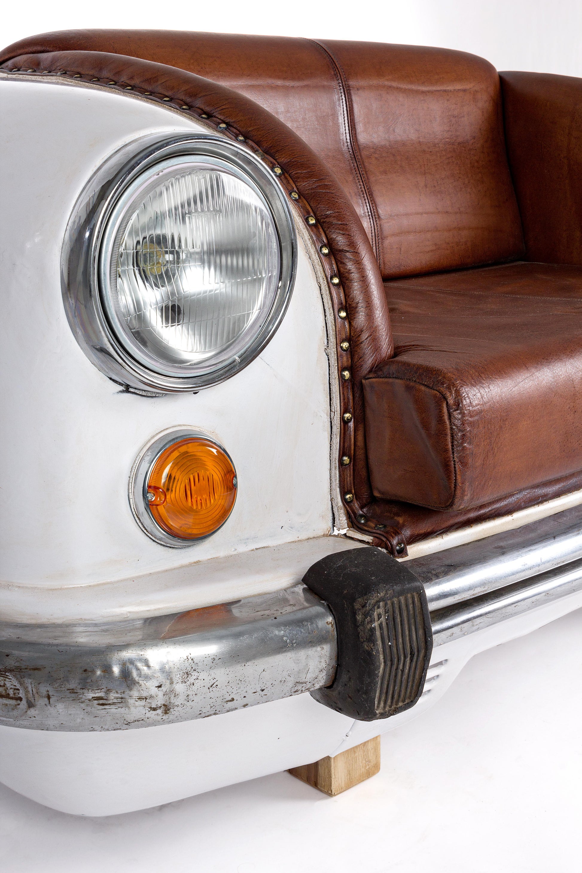 Divano car Ambassador vintage in vera pelle 2 posti