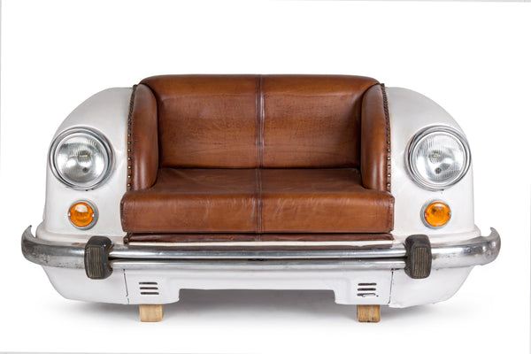 Divano car Ambassador vintage in vera pelle 2 posti