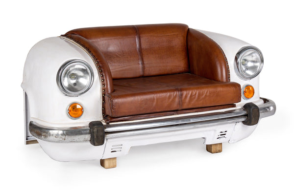 Divano car Ambassador vintage in vera pelle 2 posti