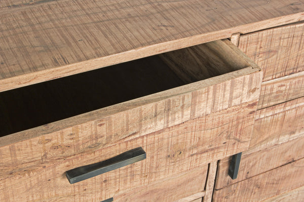 Credenza porta TV industrial in ferro battuto e legno massello 2 ante 3 cassetti SCONTO 20% spedizione gratuita - lapagoda.net
