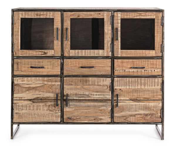 Credenza industrial in ferro battuto e legno massello 6 ante 3 cassetti SCONTO 20% spedizione gratuita - lapagoda.net