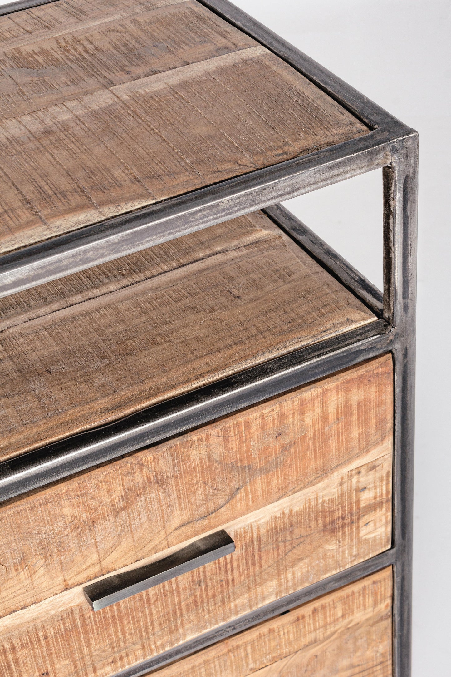 Cassettiera industrial ferro e legno massello 3 cassetti SCONTO 20%
