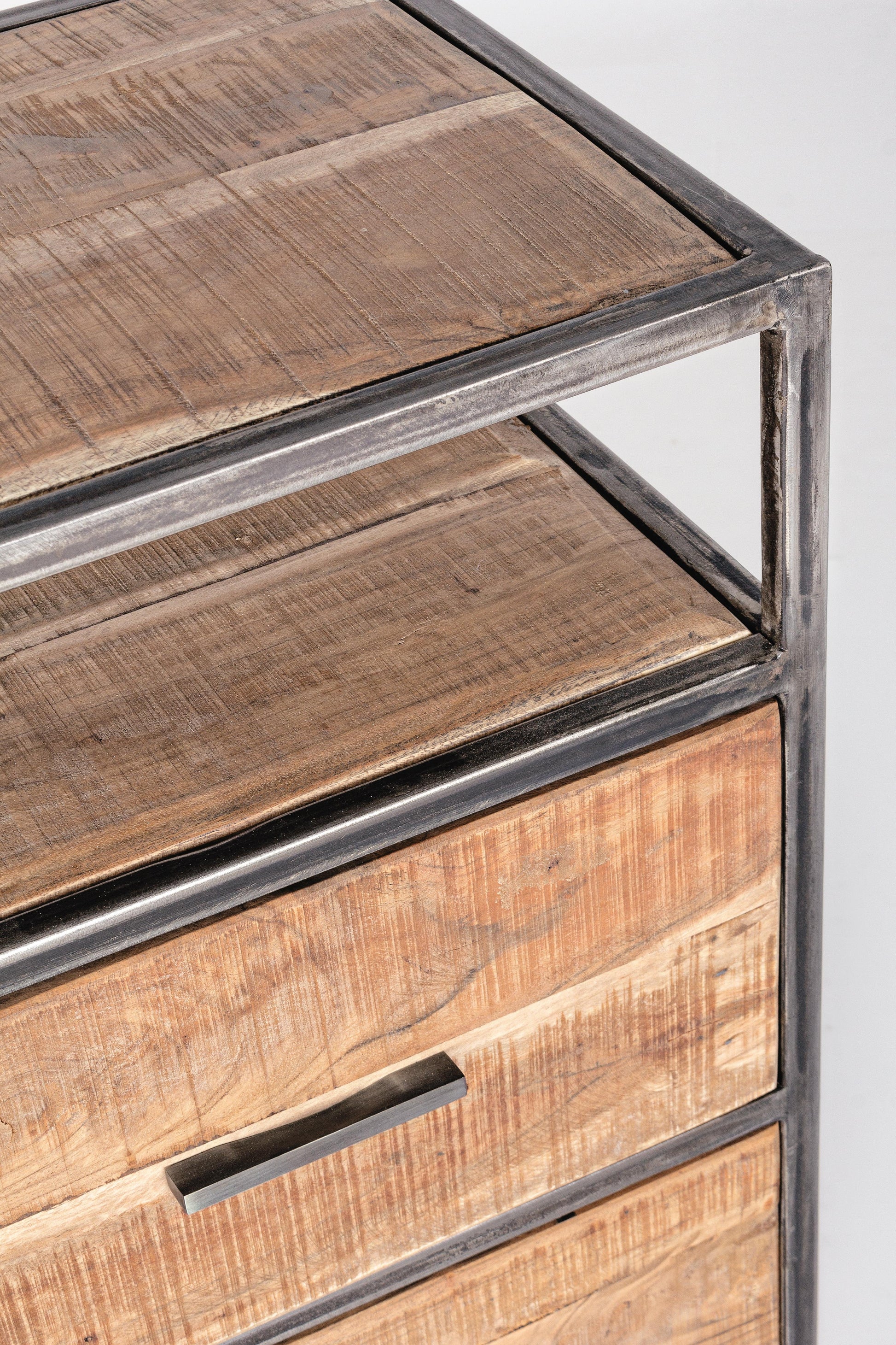 Cassettiera industrial ferro e legno massello 3 cassetti SCONTO 20%