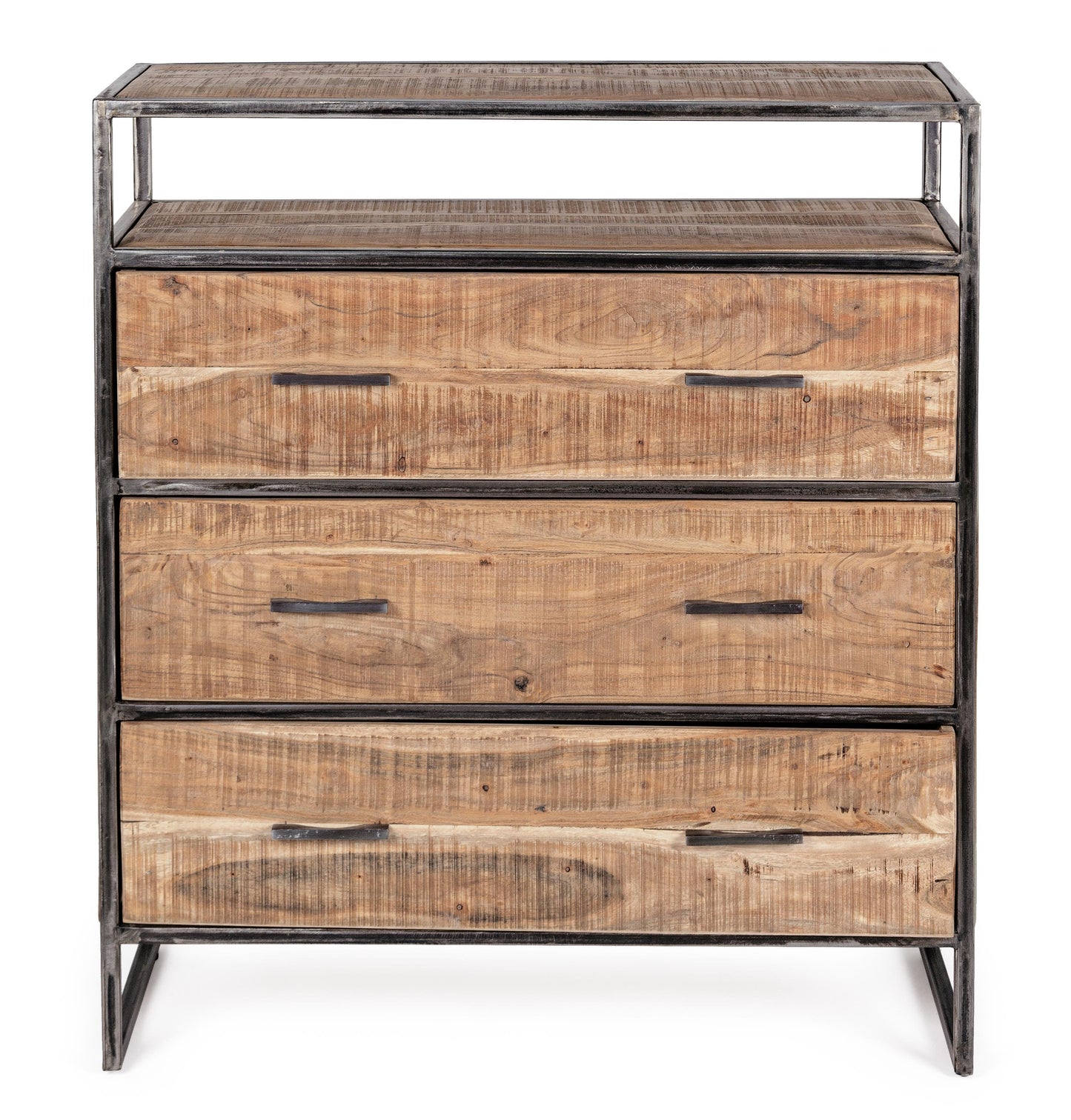 Cassettiera industrial ferro e legno massello 3 cassetti SCONTO 20%