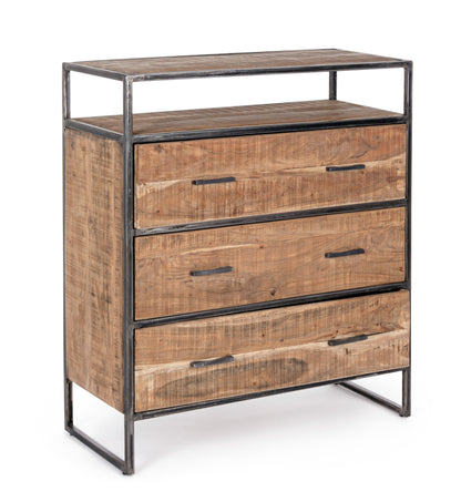 Cassettiera industrial ferro e legno massello 3 cassetti SCONTO 20%