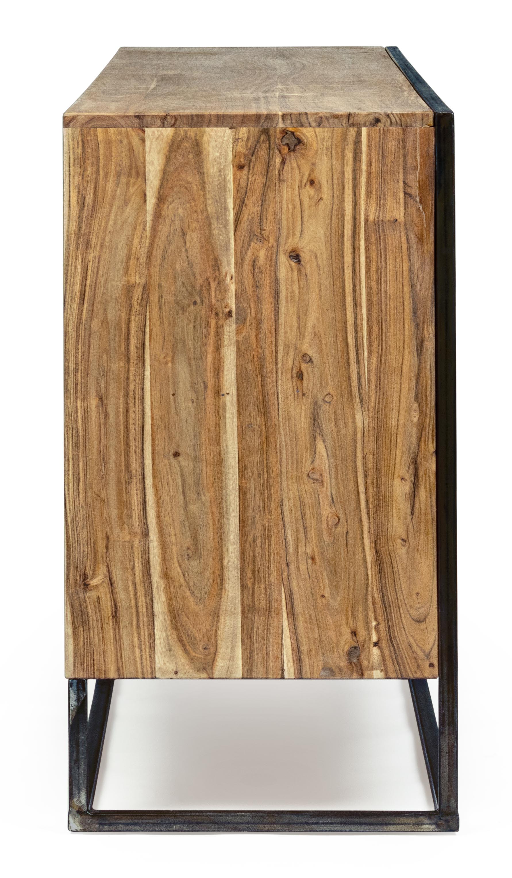 Credenza porta TV industrial in ferro battuto e legno massello 4 ante SCONTO 20% spedizione gratuita - lapagoda.net