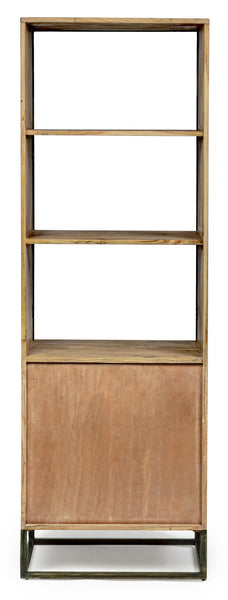 Libreria industrial vintage 1 anta decorazione geometrica in legno massello e ferro - SCONTO 20% - lapagoda.net