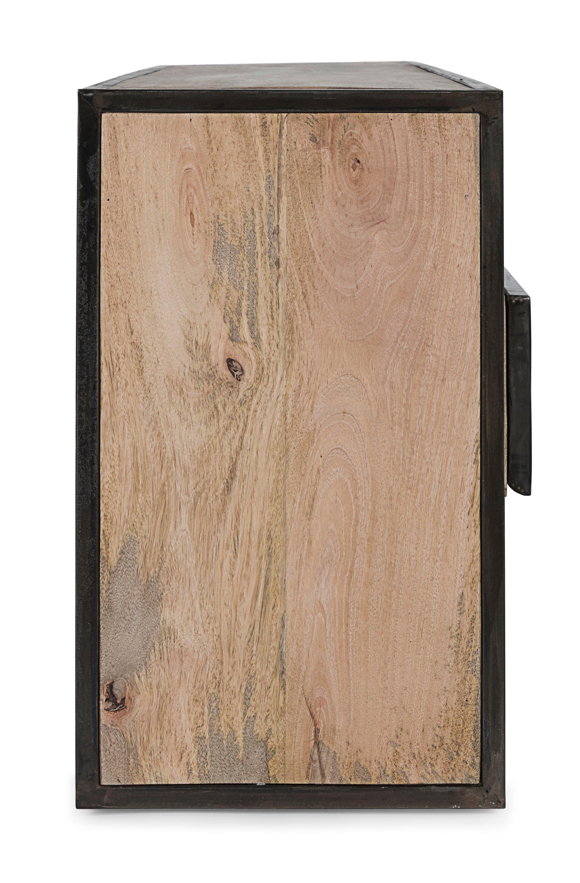 porta tv credenza industrial ferro battuto e legno massello con frontale in cemento ferro e legno riciclato 