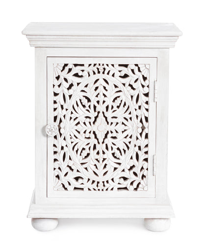 Comodino etnico indiano in legno massello shabby chic 1 anta - lapagoda.net