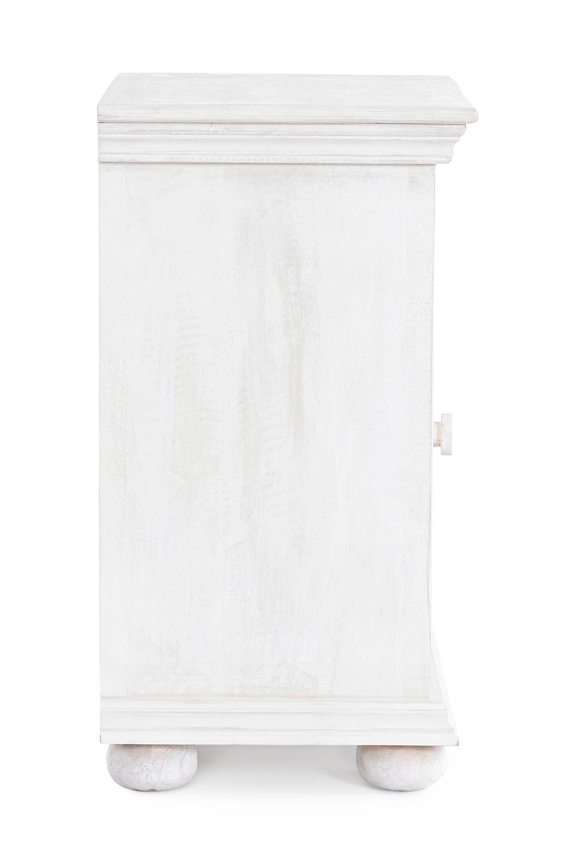 Comodino etnico indiano in legno massello shabby chic 1 anta - lapagoda.net