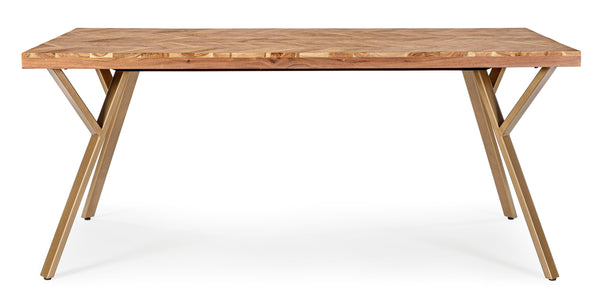 Tavolo 180x90 in legno d'acacia con venature chiare  - lapagoda.net