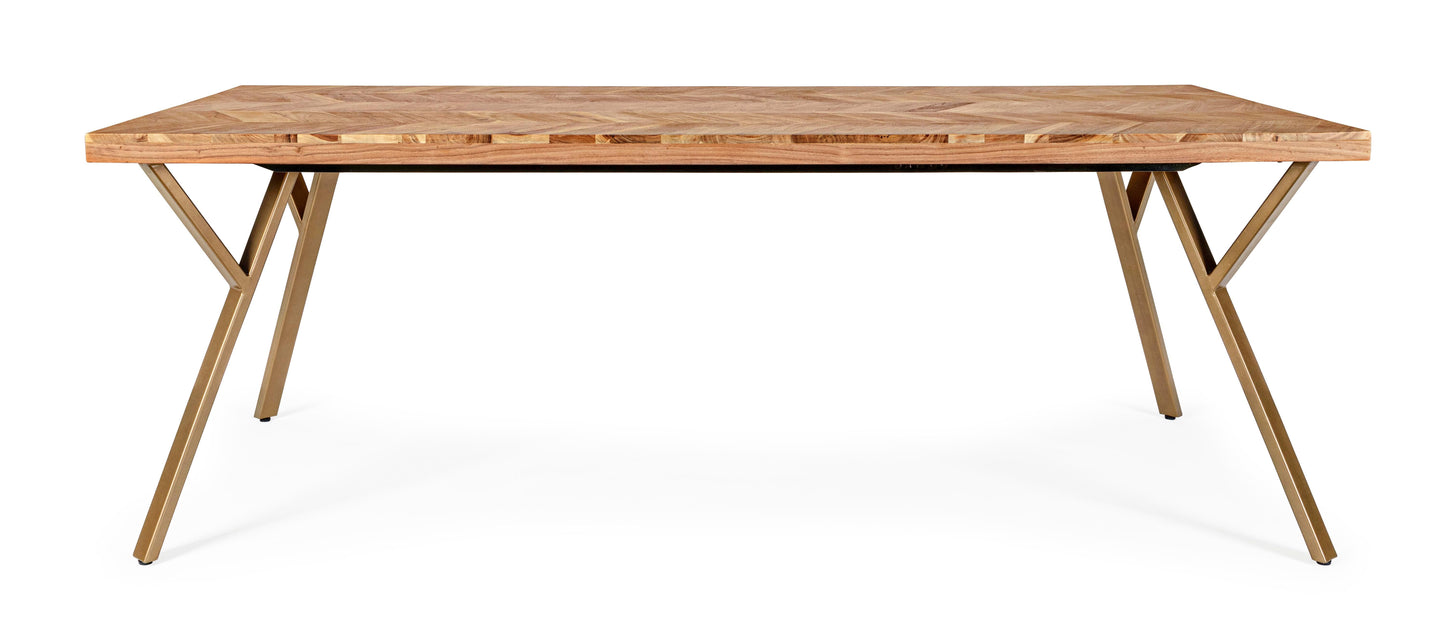 Tavolo 220x100 in legno d'acacia con venature chiare - lapagoda.net