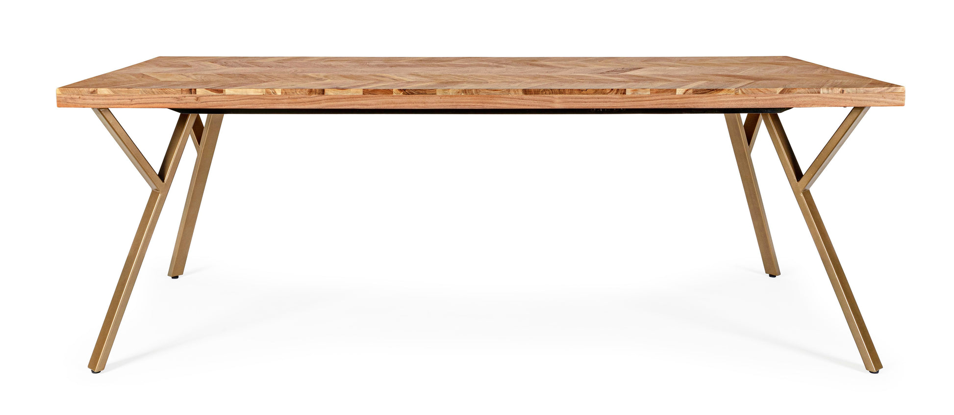 Tavolo 220x100 in legno d'acacia con venature chiare - lapagoda.net