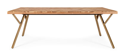 Tavolo 220x100 in legno d'acacia con venature chiare - lapagoda.net