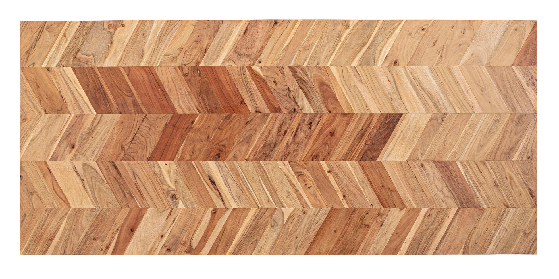 Tavolo 220x100 in legno d'acacia con venature chiare, dettagio piano con venature oblique del legno - lapagoda.net