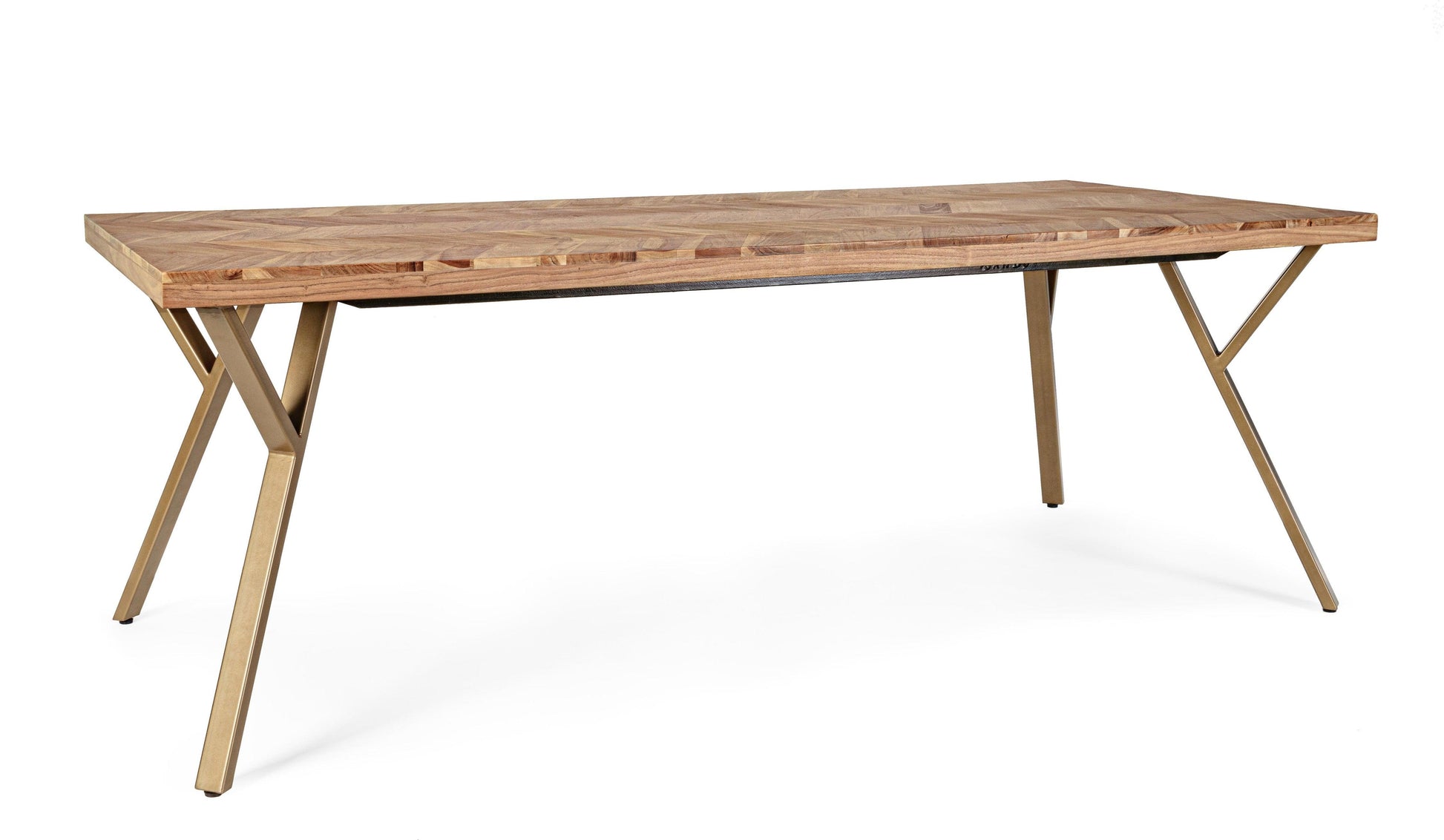 Tavolo 220x100 in legno d'acacia con venature chiare - lapagoda.net