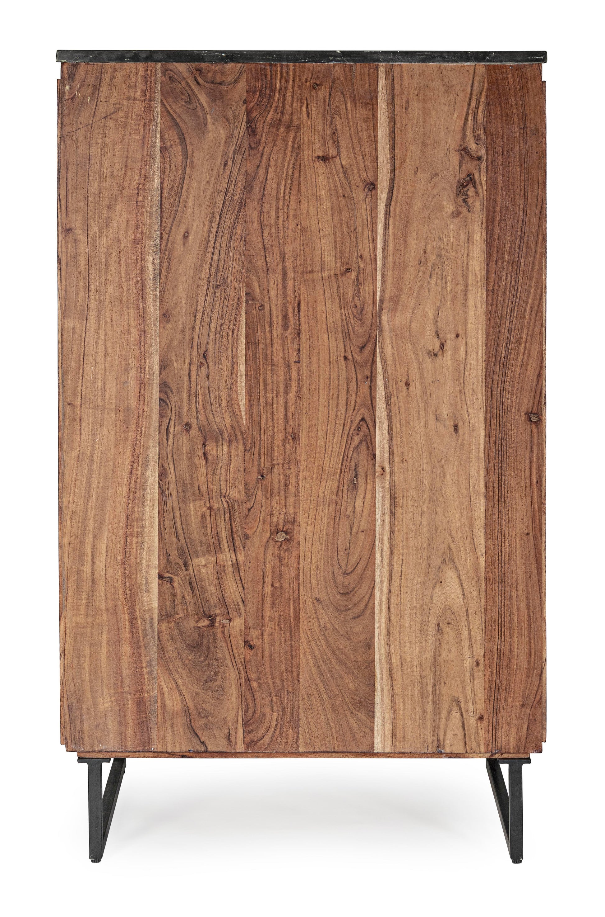 Mobile credenza bar vintage in legno massello e piano in marmo nero - lapagoda.net