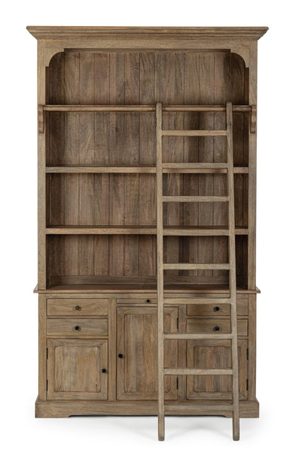 Libreria provenzale con scala in legno massello naturale - lapagoda.net