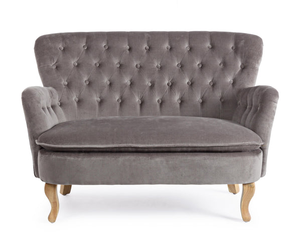 Divano vintage velluto colori senape, grigio e verde gambe in legno 2 posti - SCONTO 20% - lapagoda.net