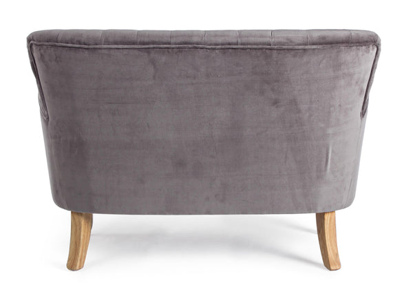 Divano vintage velluto colori senape, grigio e verde gambe in legno 2 posti - SCONTO 20% - lapagoda.net