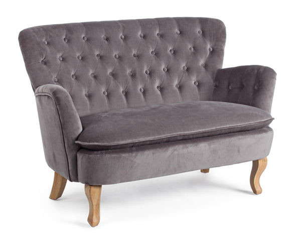 Divano vintage velluto colori senape, grigio e verde gambe in legno 2 posti - SCONTO 20% - lapagoda.net