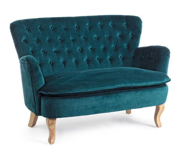 Divano vintage velluto colori senape, grigio e verde gambe in legno 2 posti - SCONTO 20% - lapagoda.net