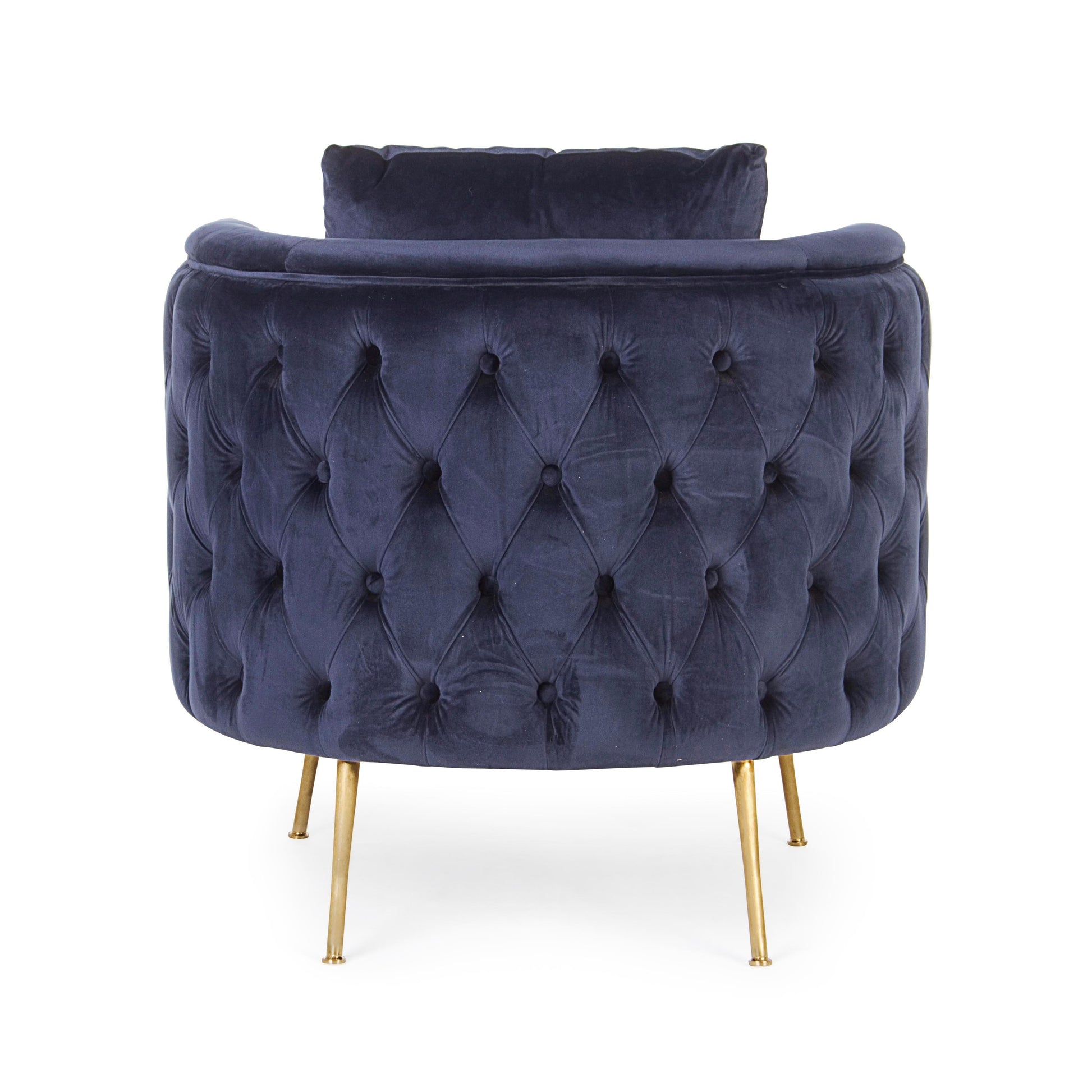 Poltrona vintage velluto gamba ottone Tiffany e blu - lapagoda.net