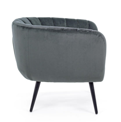 Poltrona vintage velluto blu pavone bassa SCONTO 20% - lapagoda.net