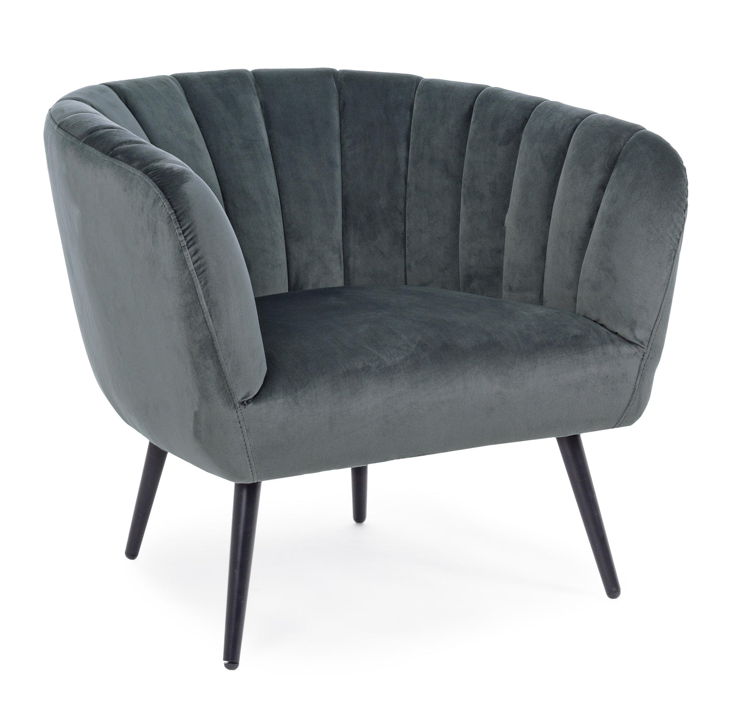 Poltrona vintage velluto blu pavone bassa SCONTO 20% - lapagoda.net