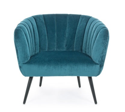 Poltrona vintage velluto blu pavone bassa SCONTO 20% - lapagoda.net
