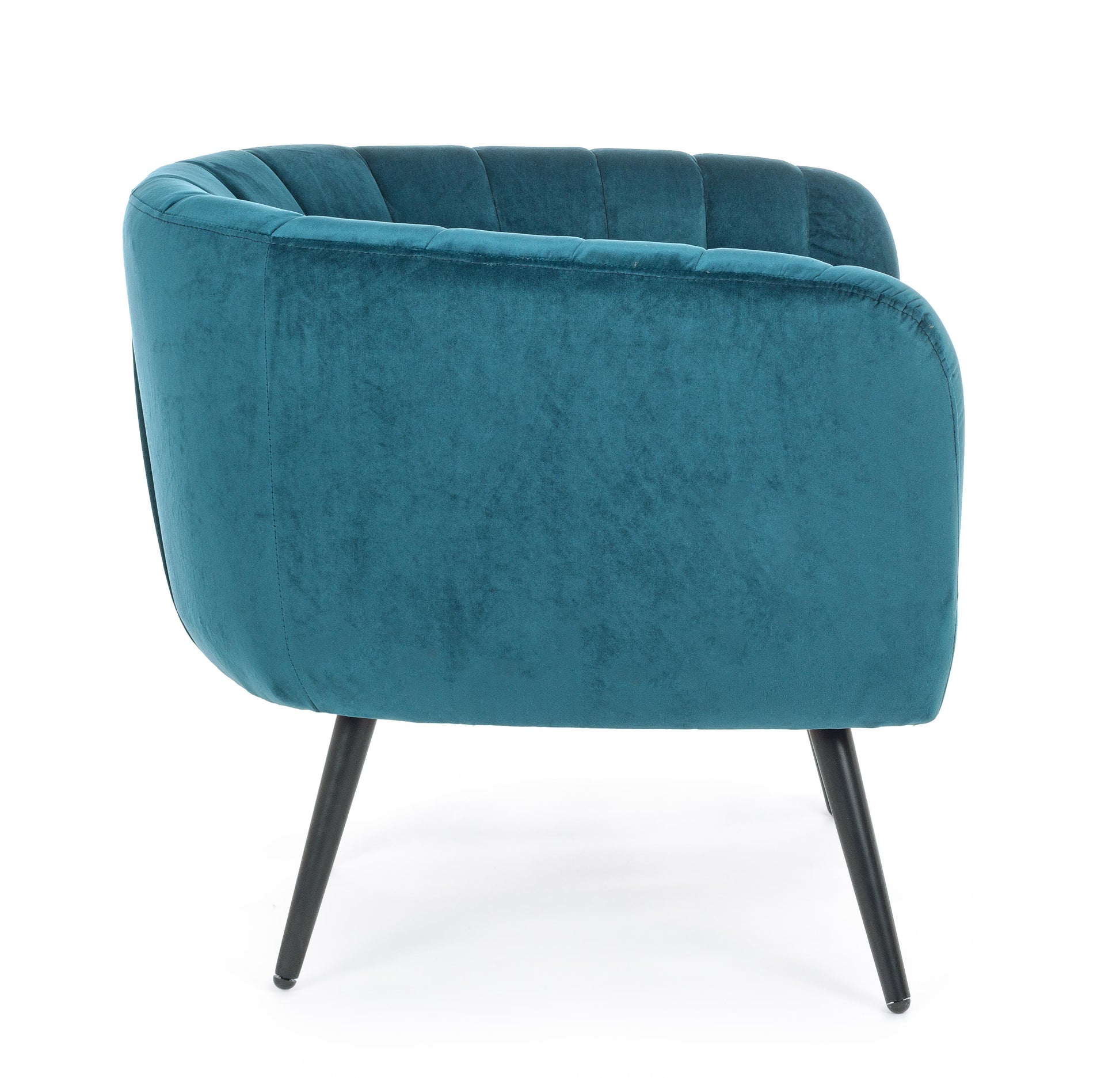 Poltrona vintage velluto blu pavone bassa SCONTO 20% - lapagoda.net