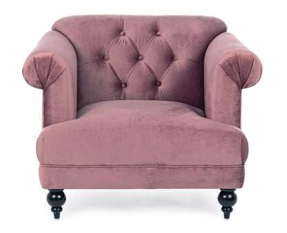 Poltrona vintage classica velluto rosa gambe in legno  SCONTO 20% - lapagoda.net