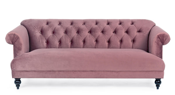 Divano 3 posti vintage classico velluto rosa antico SCONTO 20% - lapagoda.net
