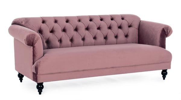 Divano 3 posti vintage classico velluto rosa antico SCONTO 20% - lapagoda.net