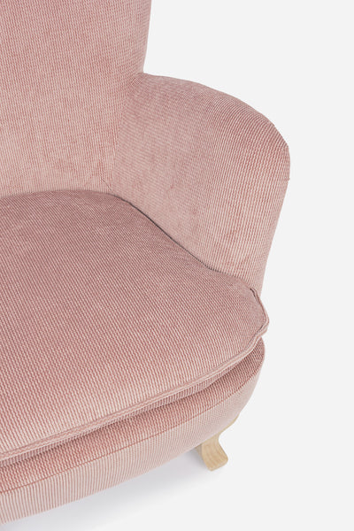 Poltrona vintage velluto colori ocra, grigio, rosa e tortora gambe in legno 2 posti - SCONTO 20% - lapagoda.net